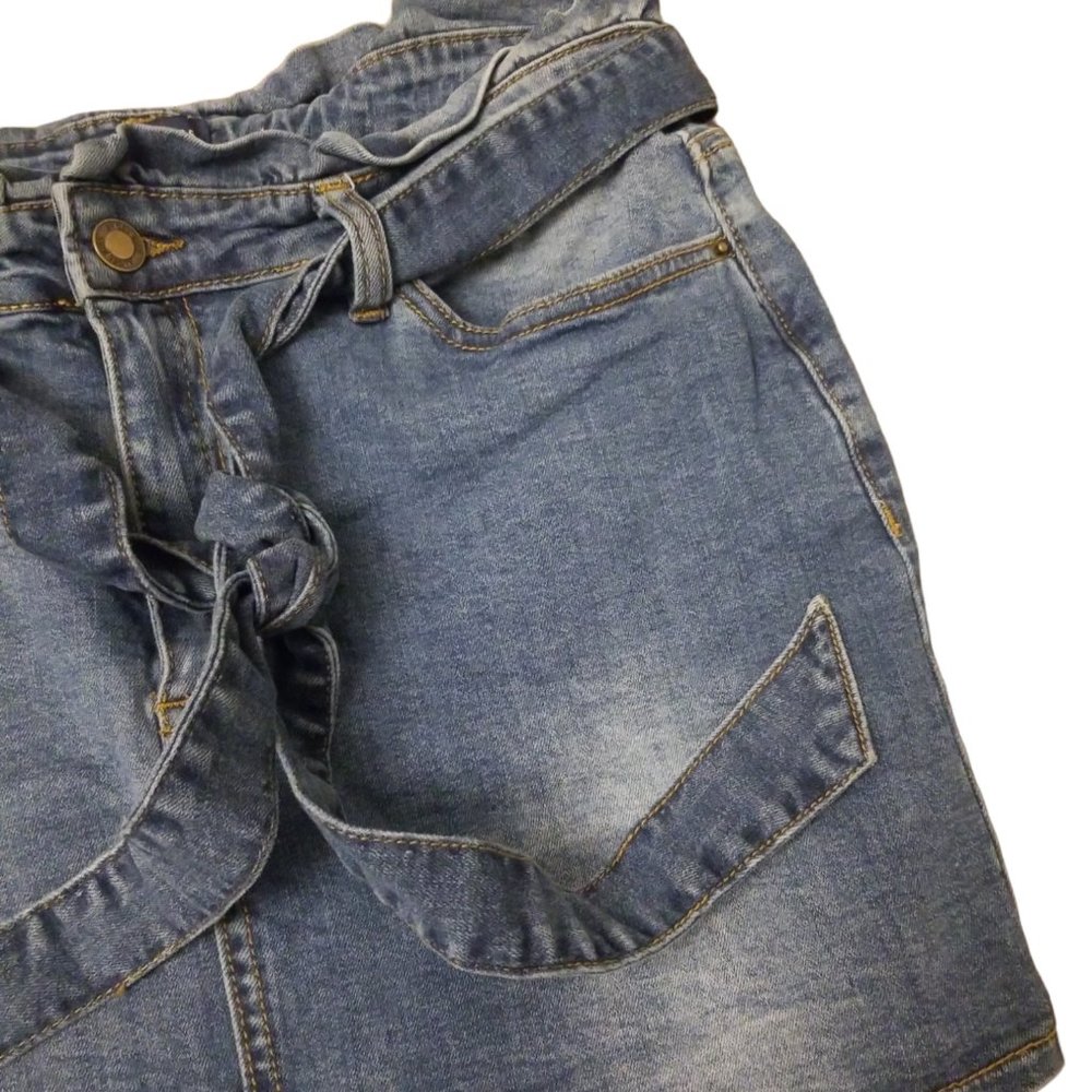 Angel Kiss Denim Collection Blue Jean Ladies Skirt, with Blue Jean Belt, Size L - Picture 3 of 5